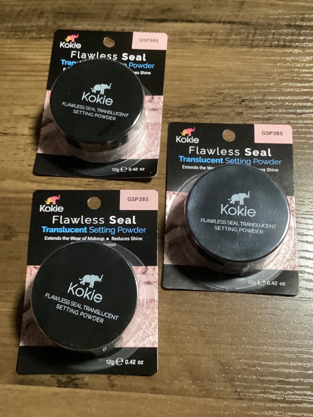 Kokie Flawless Seal Translucent Setting Powder Bundle 3-pack New